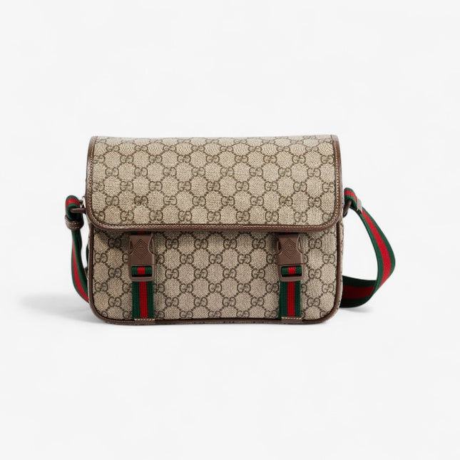 Gucci GG Supreme Messenger Bag – Web Strap Beige/ebony