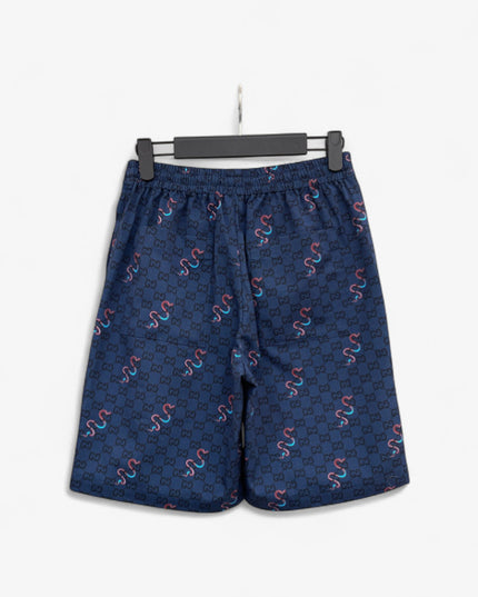Gucci GG Supreme Snake‑Print Drawstring Shorts