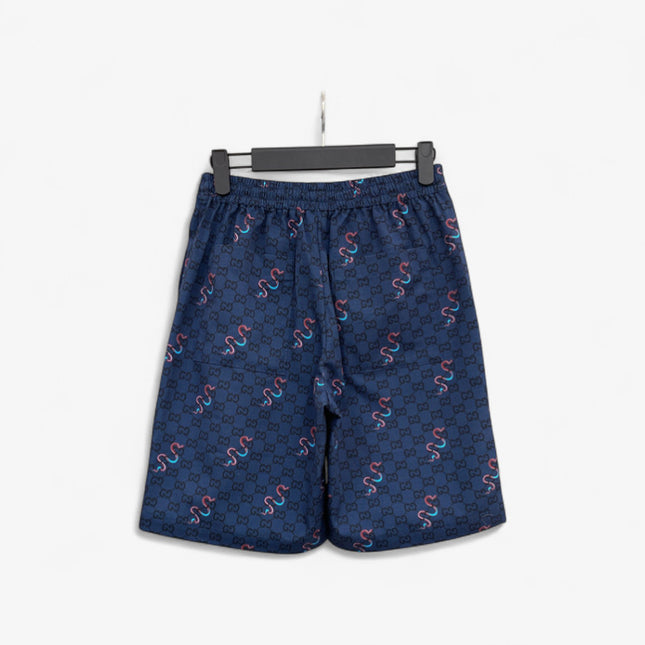 Gucci GG Supreme Snake‑Print Drawstring Shorts