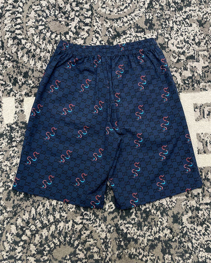 Gucci GG Supreme Snake‑Print Drawstring Shorts