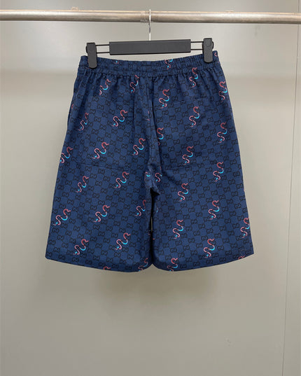 Gucci GG Supreme Snake‑Print Drawstring Shorts