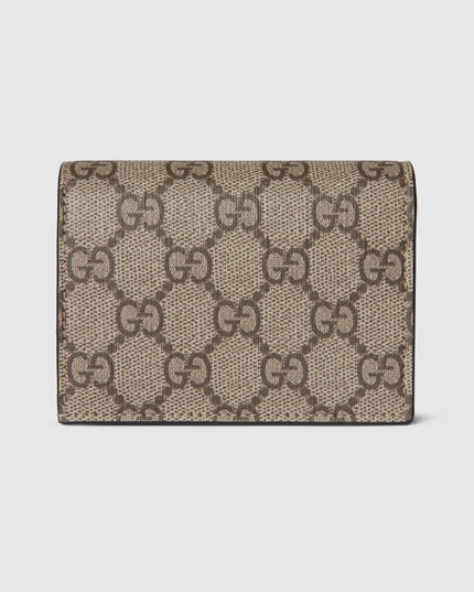 Gucci GG Supreme and Pink Leather Compact Wallet
