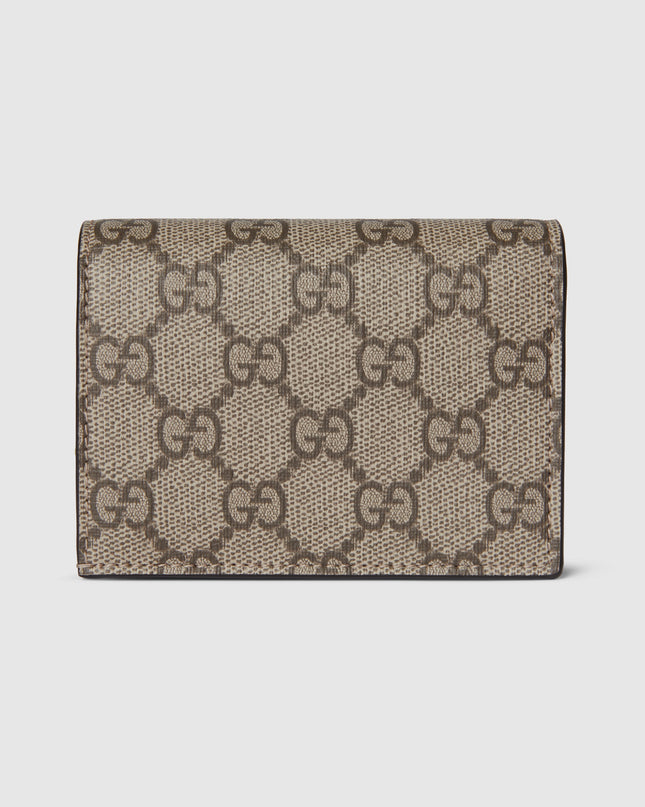 Gucci GG Supreme and Pink Leather Compact Wallet