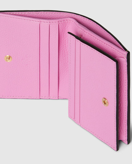 Gucci GG Supreme and Pink Leather Compact Wallet