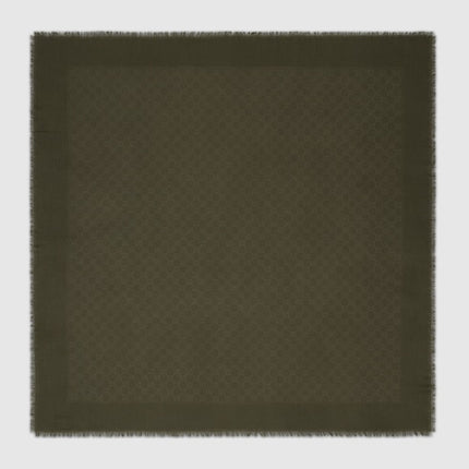 Gucci GG Wool And Silk Jacquard Shawl – Forest Green