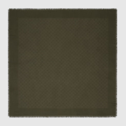 Gucci GG Wool And Silk Jacquard Shawl – Forest Green