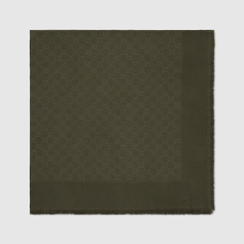 Gucci GG Wool And Silk Jacquard Shawl – Forest Green