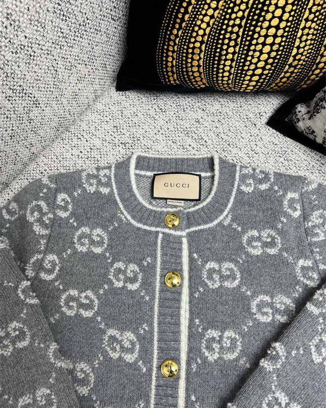 Gucci GG Wool Jacquard Cardigan Jacket