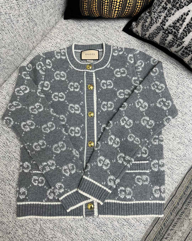 Gucci GG Wool Jacquard Cardigan Jacket