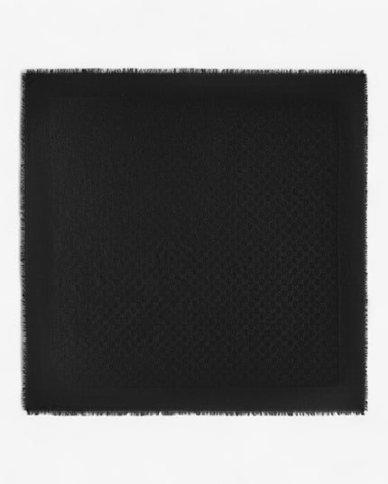 Gucci GG Wool & Silk Jacquard Shawl – Black