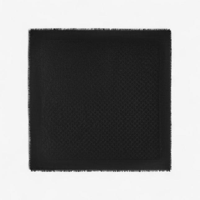 Gucci GG Wool & Silk Jacquard Shawl – Black