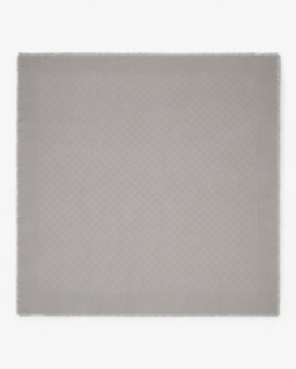 Gucci GG Wool & Silk Jacquard Shawl – Light Grey