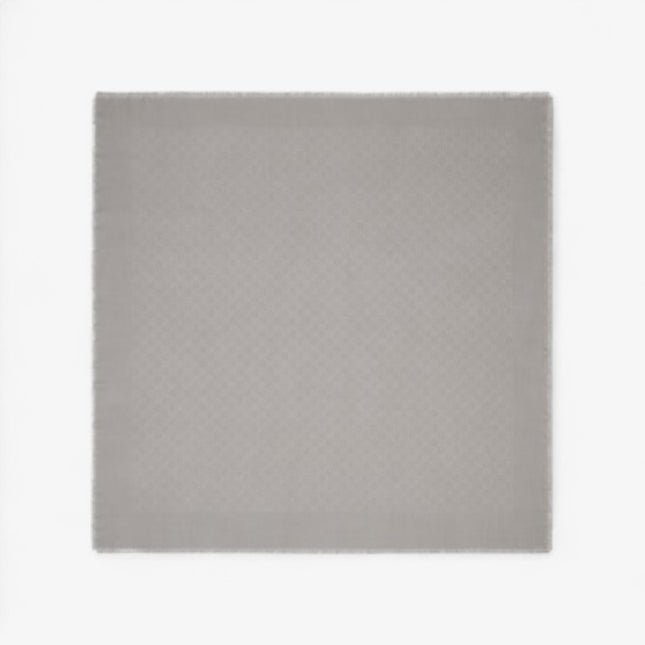 Gucci GG Wool & Silk Jacquard Shawl – Light Grey