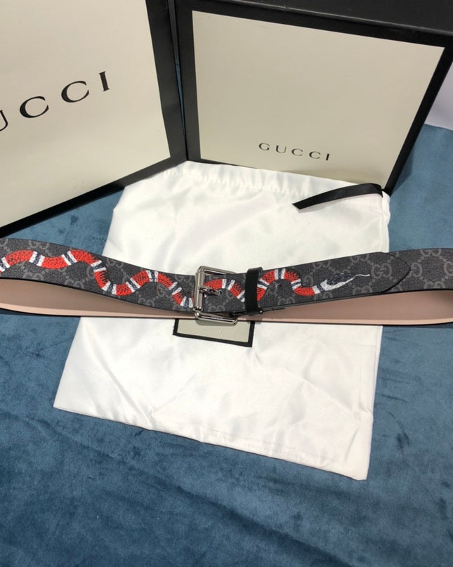 Gucci Gg Belt With Kingsnake Print 434520