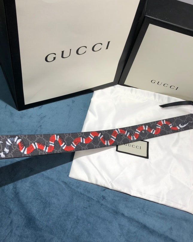 Gucci Gg Belt With Kingsnake Print 434520