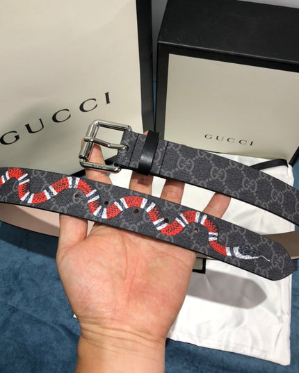 Gucci Gg Belt With Kingsnake Print 434520