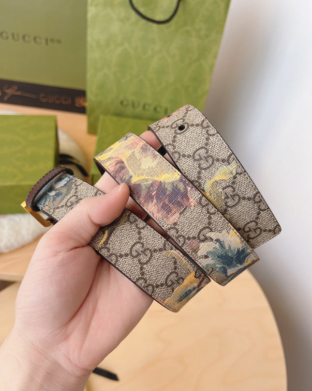Gucci Gg Carnation Print Belt – 677534