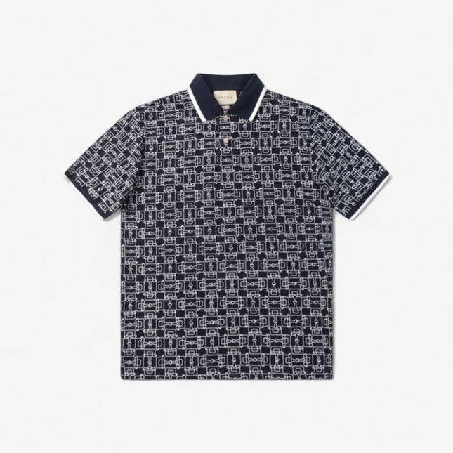 Gucci Gg Cotton Piqué Jacquard Polo Shirt