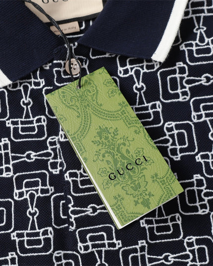 Gucci Gg Cotton Piqué Jacquard Polo Shirt