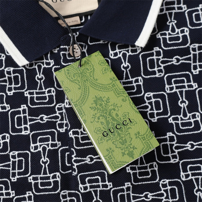 Gucci Gg Cotton Piqué Jacquard Polo Shirt