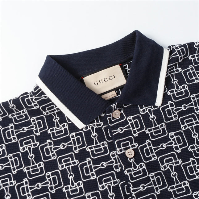 Gucci Gg Cotton Piqué Jacquard Polo Shirt