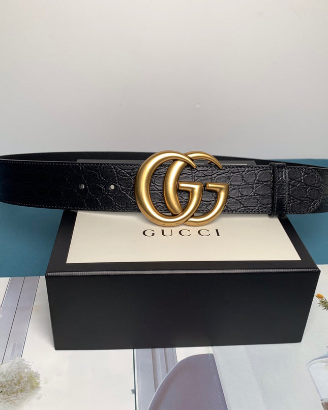 Gucci GG Marmont Caiman Belt With Shiny Buckle 406831