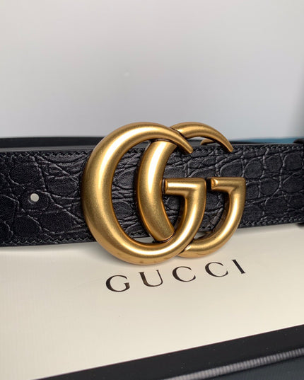 Gucci GG Marmont Caiman Belt With Shiny Buckle 406831