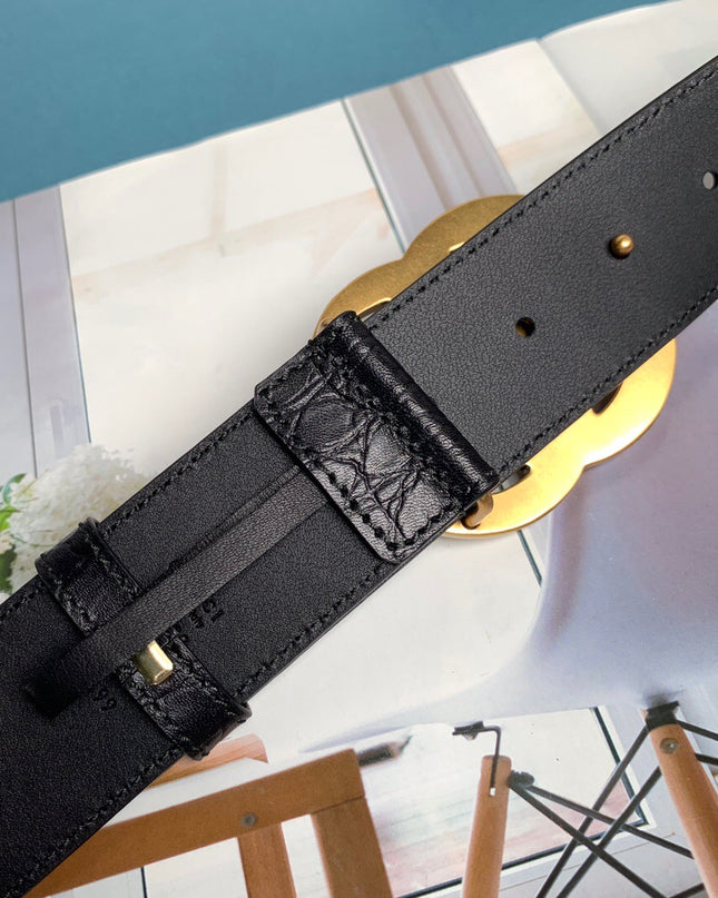 Gucci GG Marmont Caiman Belt With Shiny Buckle 406831