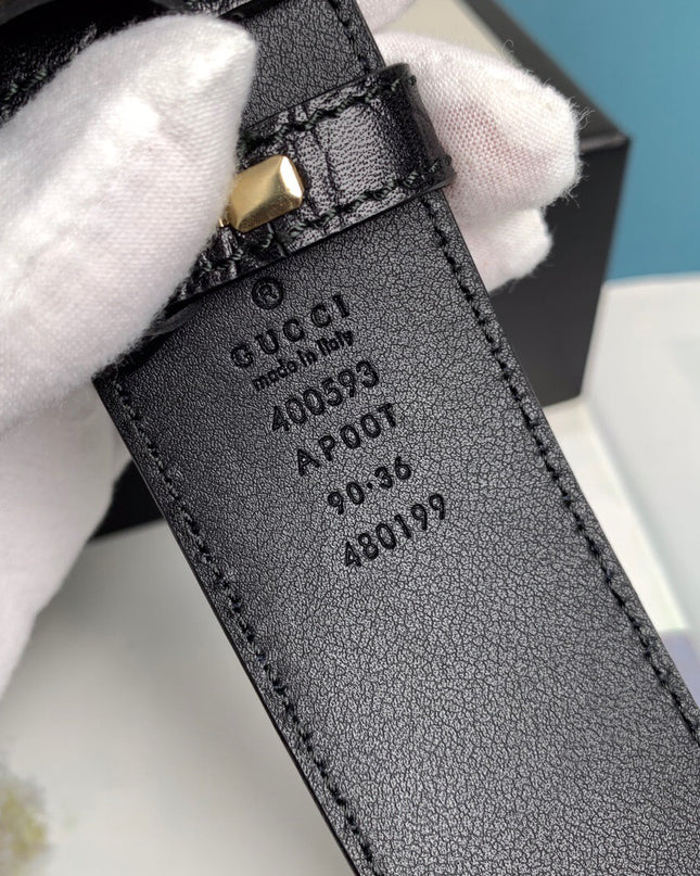 Gucci GG Marmont Caiman Belt With Shiny Buckle 406831