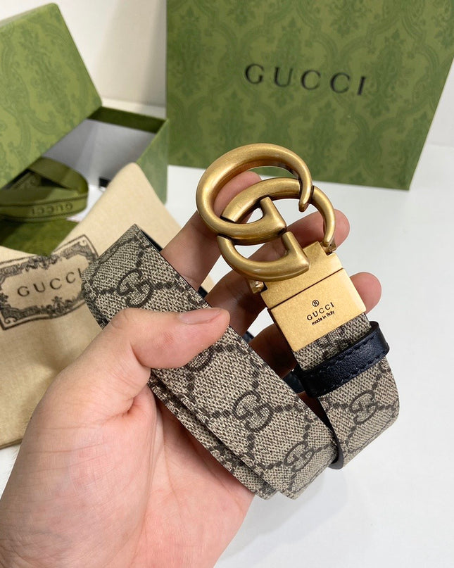 Gucci GG Marmont Reversible Belt 659417 - Black Leather