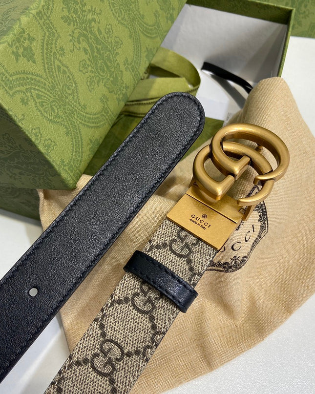 Gucci GG Marmont Reversible Belt 659417 - Black Leather