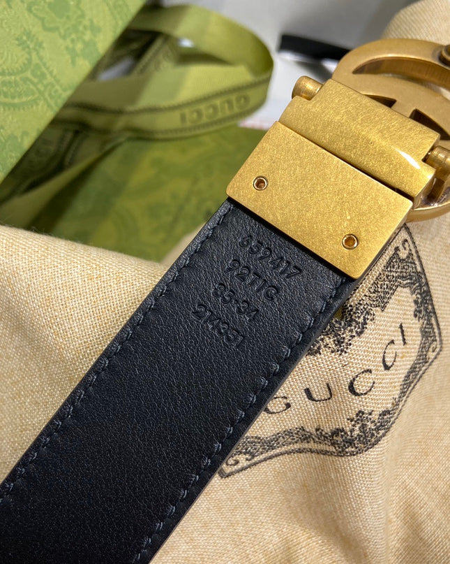 Gucci GG Marmont Reversible Belt 659417 - Black Leather
