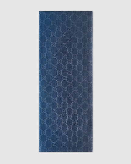 Gucci Gradient GG Wool & Silk Jacquard Stole – Blue