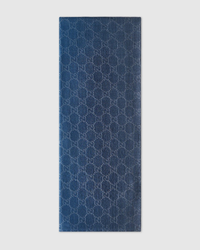Gucci Gradient GG Wool & Silk Jacquard Stole – Blue