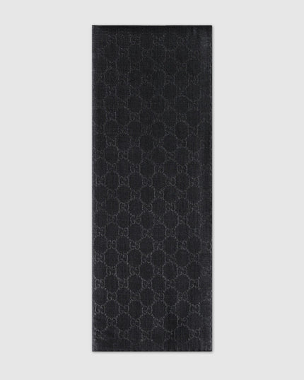 Gucci Gradient GG Wool & Silk Jacquard Stole – Grey