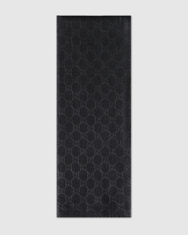 Gucci Gradient GG Wool & Silk Jacquard Stole – Grey