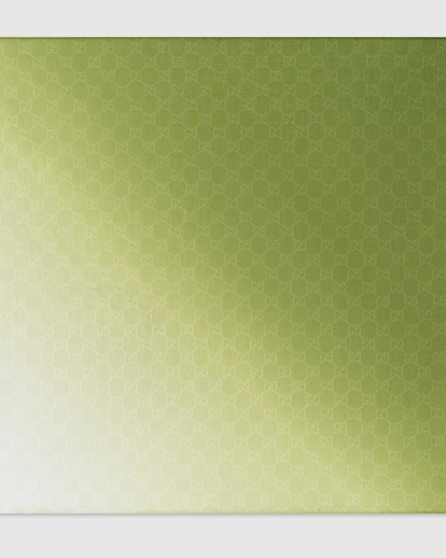 Gucci Gradient Green GG Cotton Pocket Square