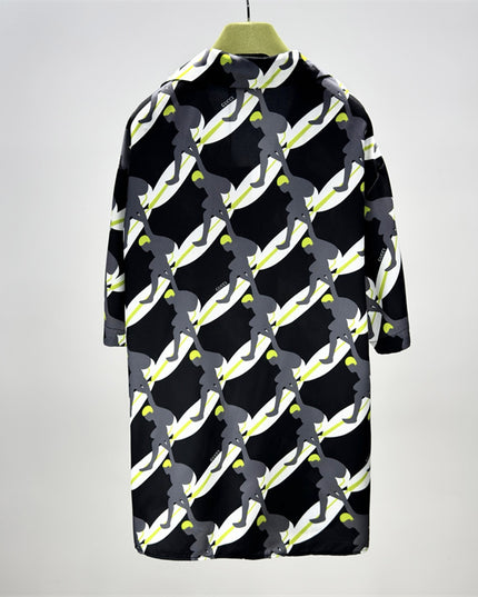 Gucci Graphic Tennis‑Player Printed Silk Camp‑Collar Shirt