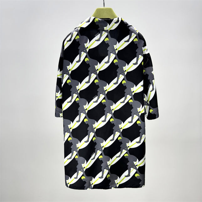Gucci Graphic Tennis‑Player Printed Silk Camp‑Collar Shirt