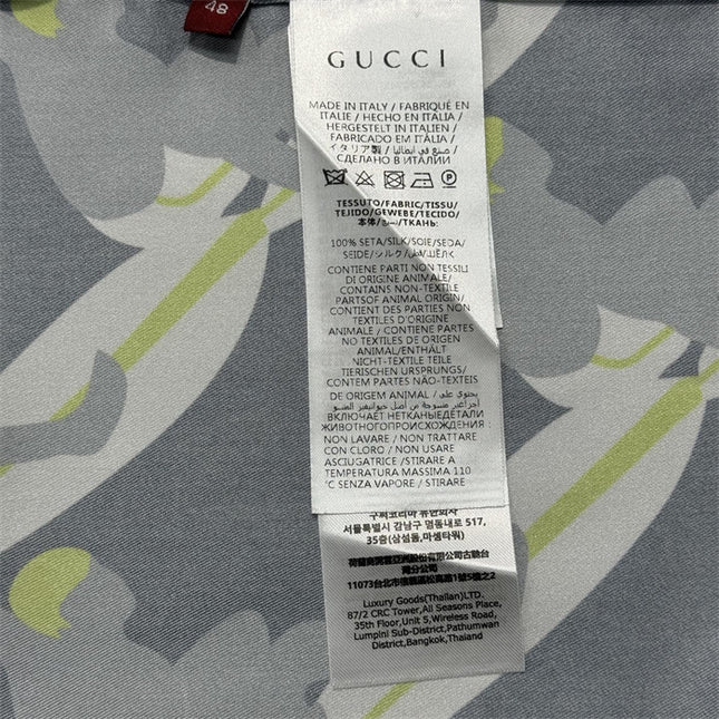 Gucci Graphic Tennis‑Player Printed Silk Camp‑Collar Shirt