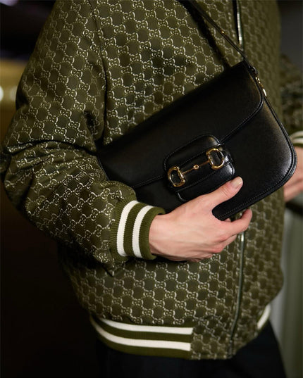 Gucci Green GG Monogram Bomber Jacket