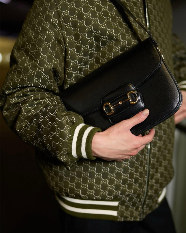 Gucci Green GG Monogram Bomber Jacket