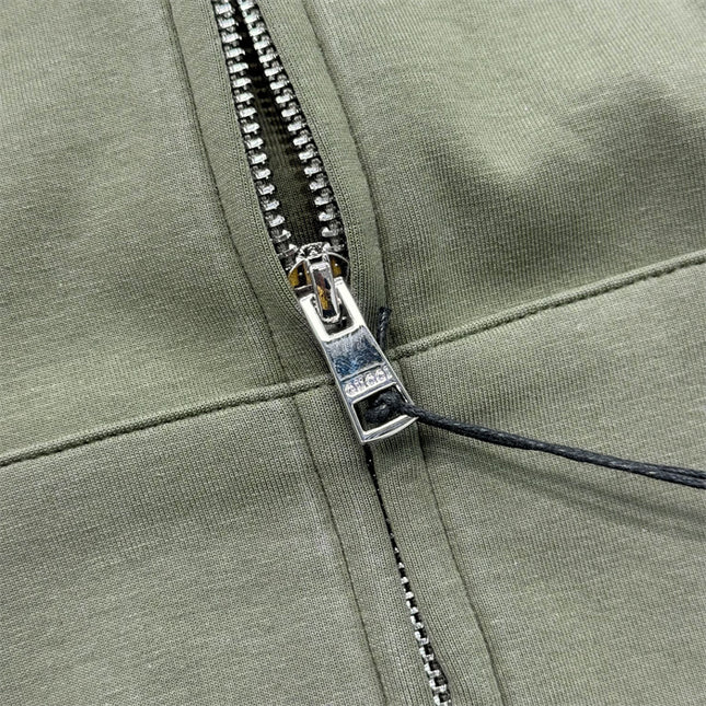 Gucci Green Zip-Up Cotton Hoodie