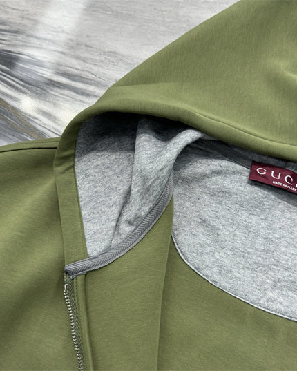 Gucci Green Zip-Up Cotton Hoodie