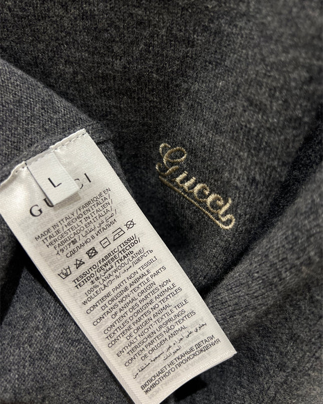 Gucci Grey Cotton Logo Crewneck Sweatshirt