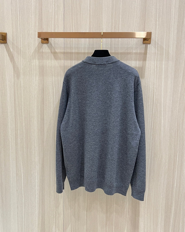 Gucci Grey Cotton Logo Crewneck Sweatshirt