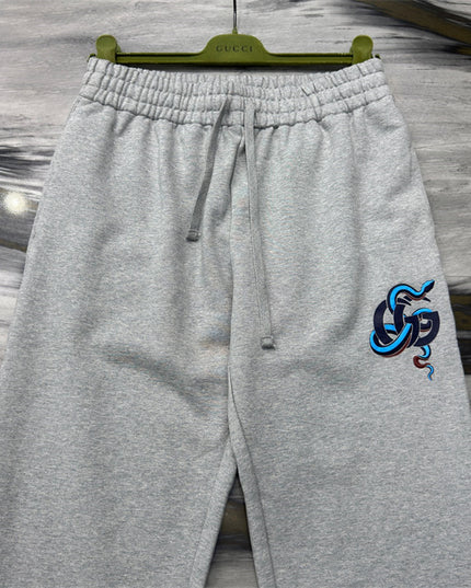 Gucci Grey Joggers with GG Snake Embroidery (Alternate Style)