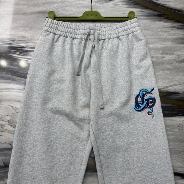 Gucci Grey Joggers with GG Snake Embroidery (Alternate Style)