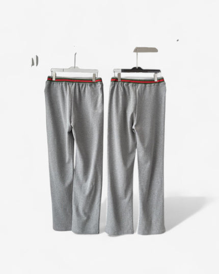 Gucci Grey Knit Pants with Web Waistband