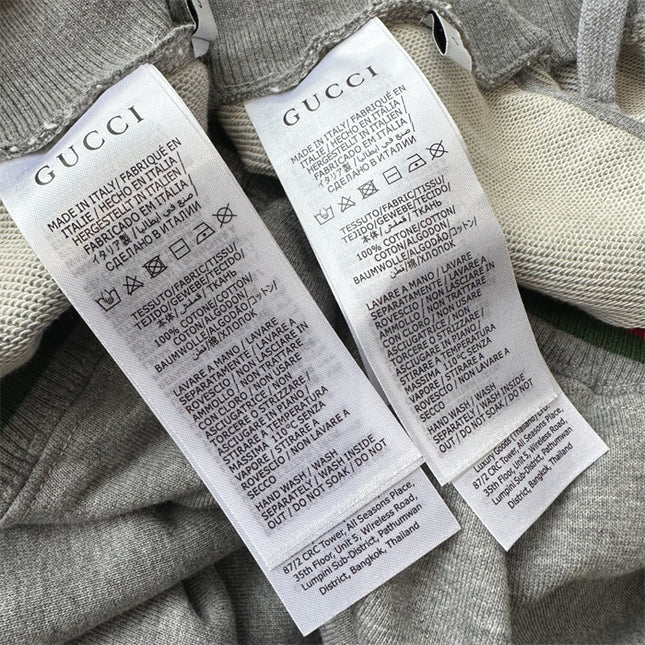 Gucci Grey Knit Pants with Web Waistband